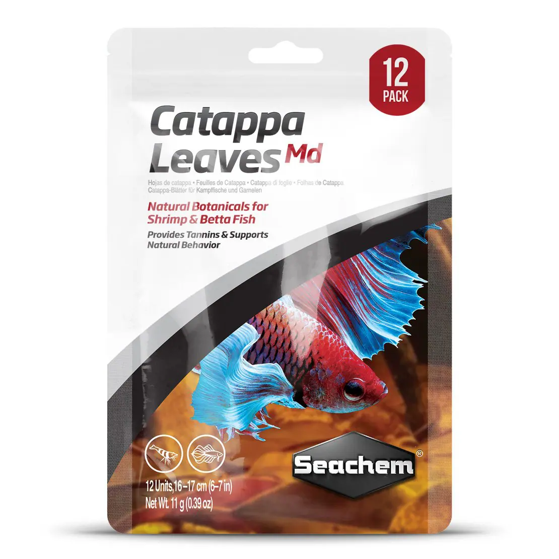 12 Hojas de Almendro Cattapa leaves Medium Seachem