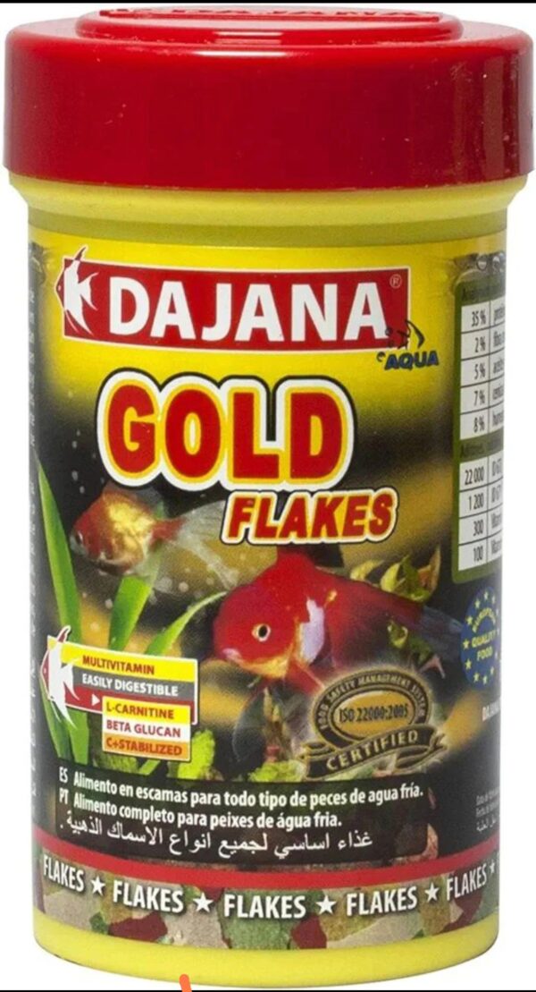 Gold Flakes 20g Dajana hojuelas para peces de agua fría - Imagen 1