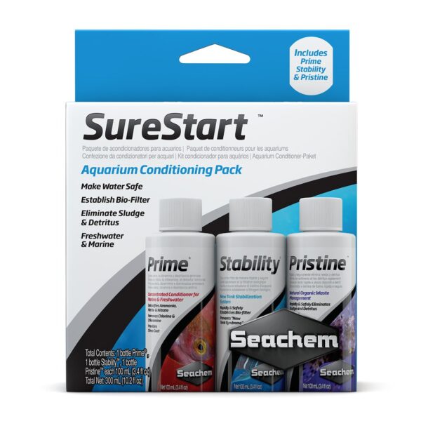 Pack prime+stability+pristine 100ml Surestar Seachem - Imagen 1